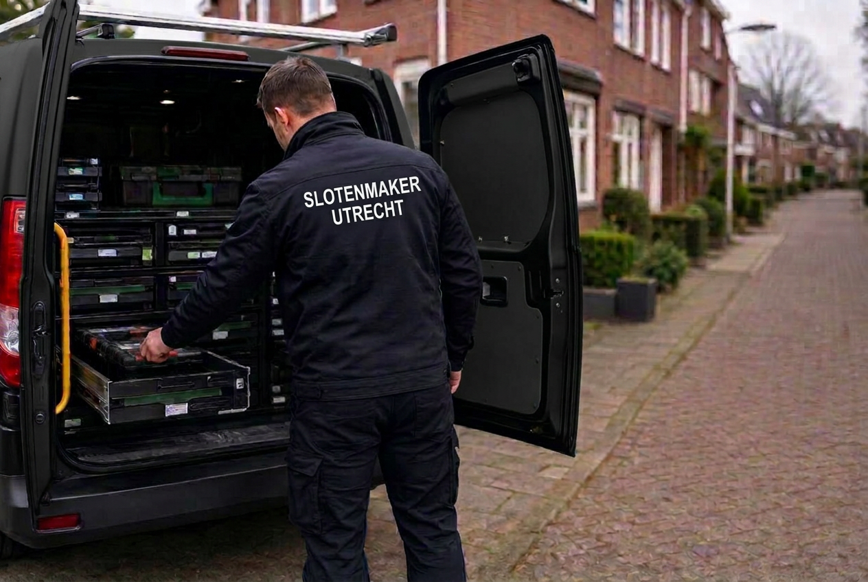 Volledig uitgeruste slotenmaker bus met gereedschap en cilinders
