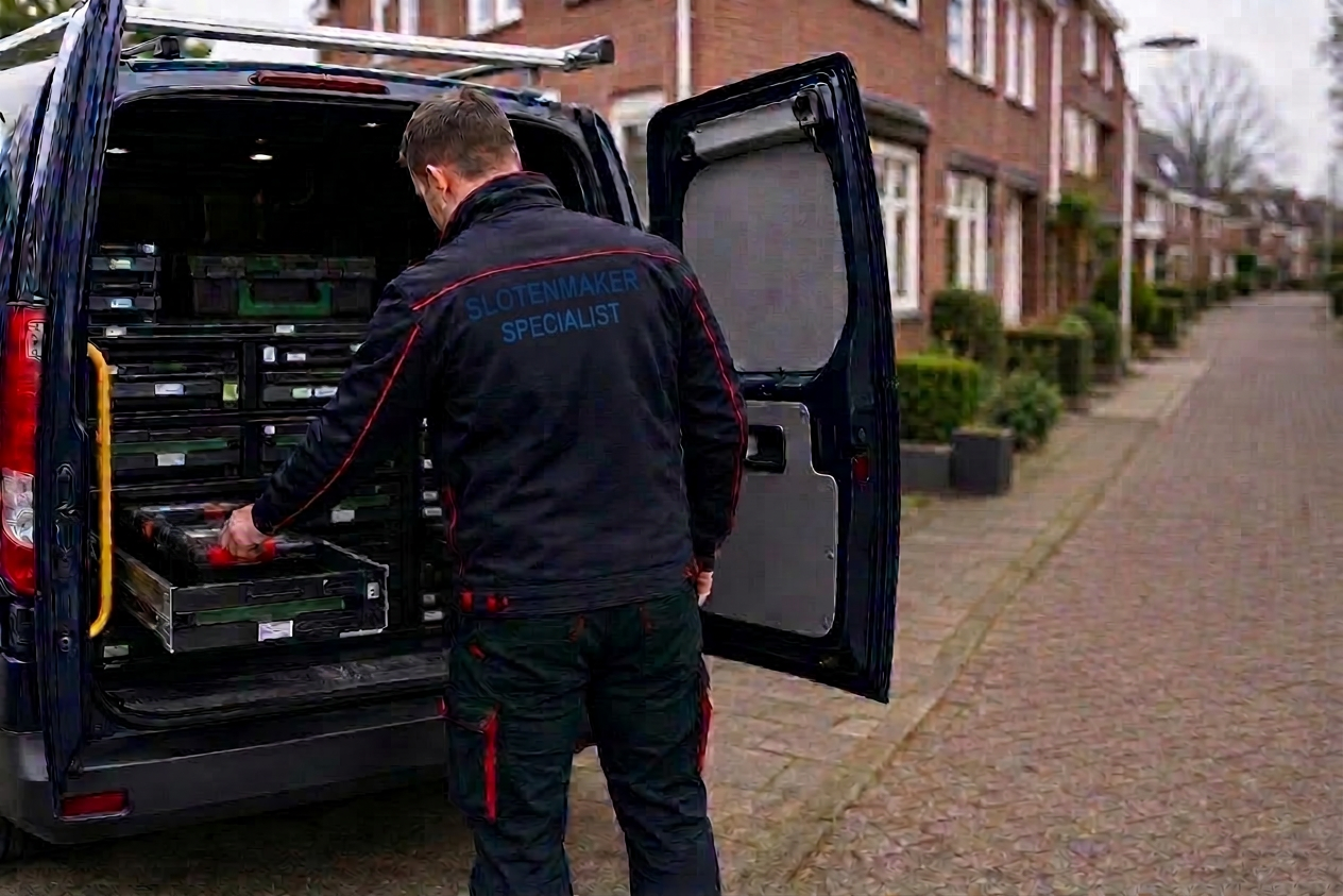 Volledig uitgeruste slotenmaker bus met gereedschap en cilinders